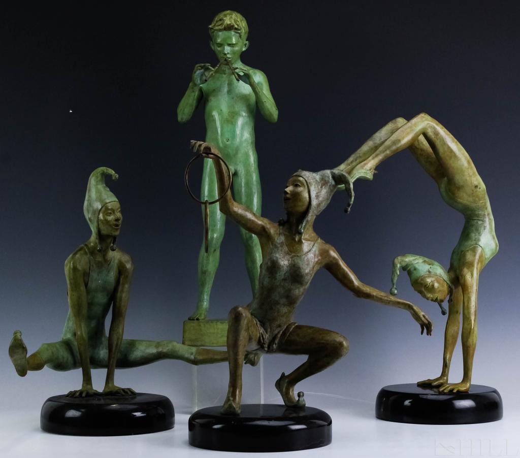 Four Signed Benito L/E Bronze Dancers Sculptures (1 of 5)
