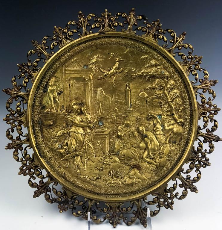 Antique European Roman Gilt Bronze Relief Plaque (1 of 6)