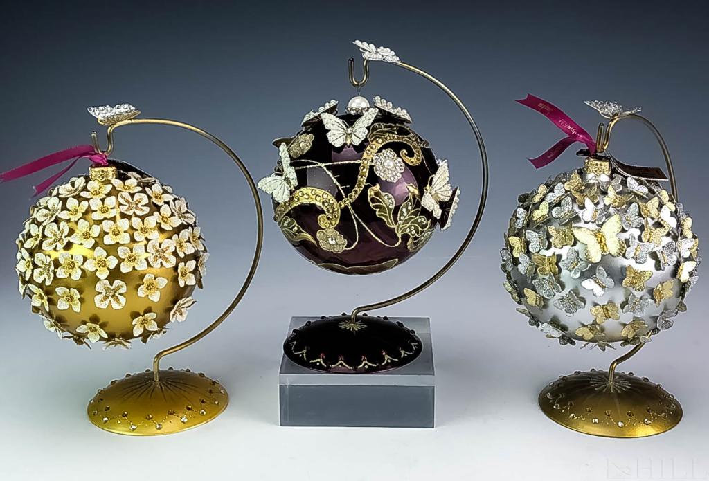 LOT 3 Jay Strongwater Glass Christmas Ornaments (1 of 5)