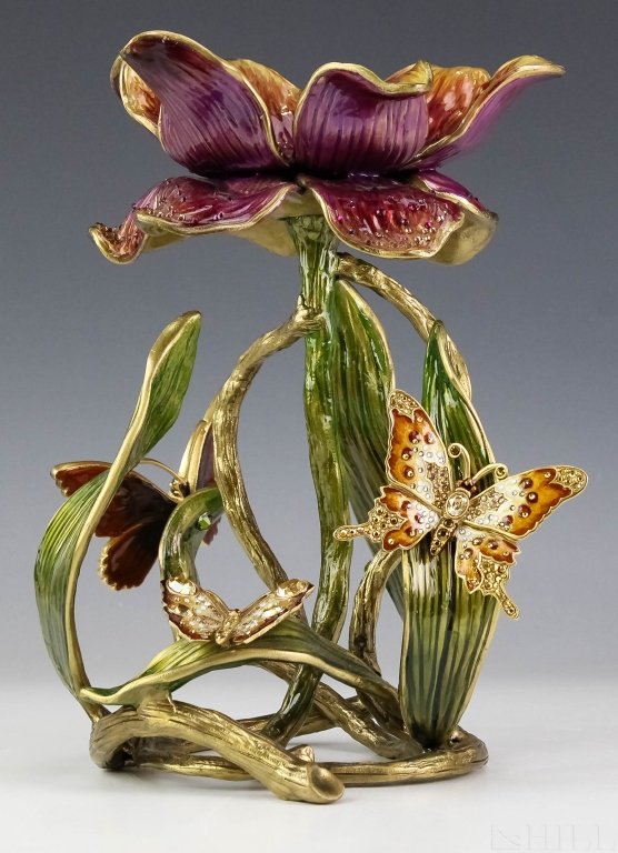 Jay Strongwater Enamel Bronze Lily Candle Base (1 of 6)