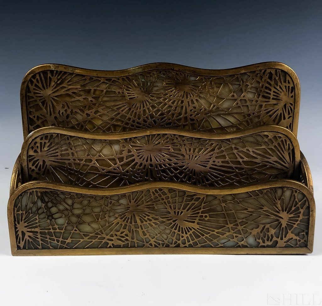 Tiffany Studio Bronze Pine Needle Letter Holder (1 of 6)