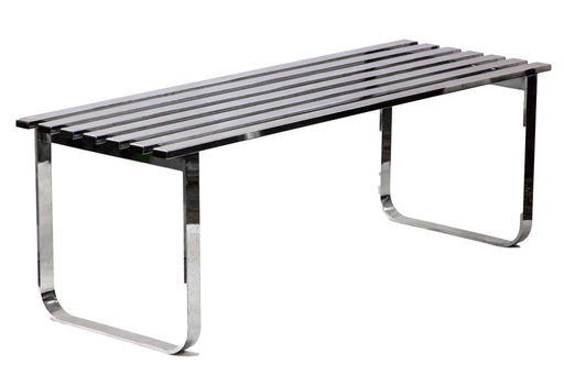 Milo Baughman Style Modern Chrome Steel Bench Seat Feb 26 2020