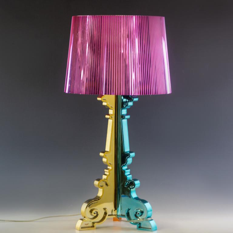 Ferruccio Laviani b.1960 Italian Lamp for Kartell: Crafted of colored acrylic with mirrored finish. Designed by Ferruccio Laviani (1960- Italy) for Kartell circa 2012. Lamp approximately 28 in. x 15. Good condition with mild surface wear. Hill Auction