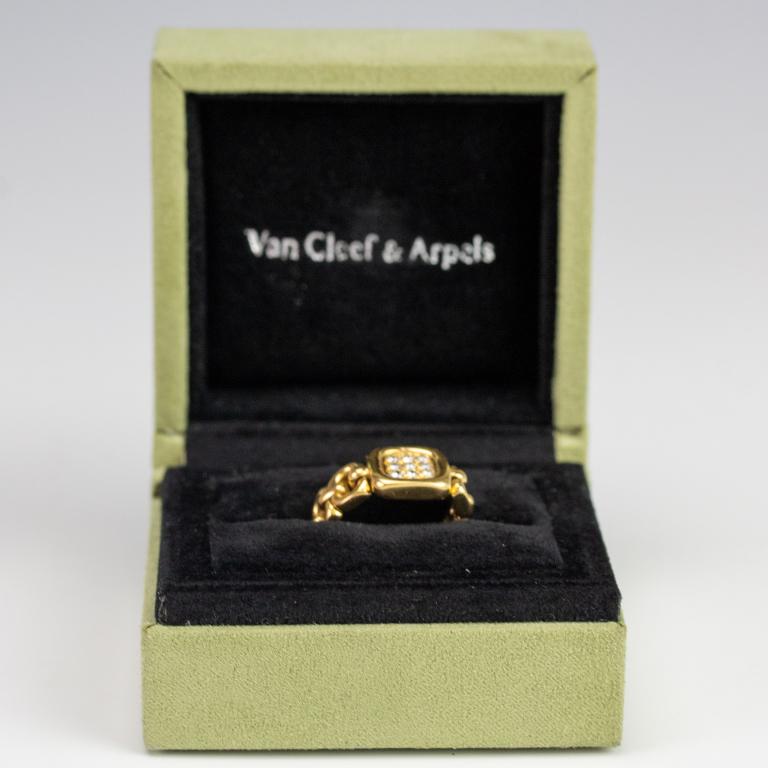 VCA Van Cleef & Arpels 18k Gold Flex Diamond Ring Sz 7 (1 of 5)