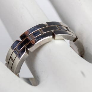 Cartier 18k White Gold Tank Francaise Band Ring s8: Guaranteed Authentic Cartier 18k white gold wedding ring. Signed Cartier. Stamped CBK633. 58. AU750. Weighs 10.1g. Size 8. Good overall condition with minor wear from use. Hill Auction Gallery