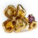 Chanel 18k Gold Citrine Amethyst Flower Ring Sz 6 - 2