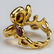 Chanel 18k Gold Citrine Amethyst Flower Ring Sz 6 - 3
