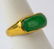 Chinese Natural Apple Green Jade 24k Gold Ring