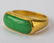 Chinese Natural Apple Green Jade 24k Gold Ring - 5