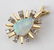 Vintage 14k Gold Opal & Diamond Necklace Pendant - 2