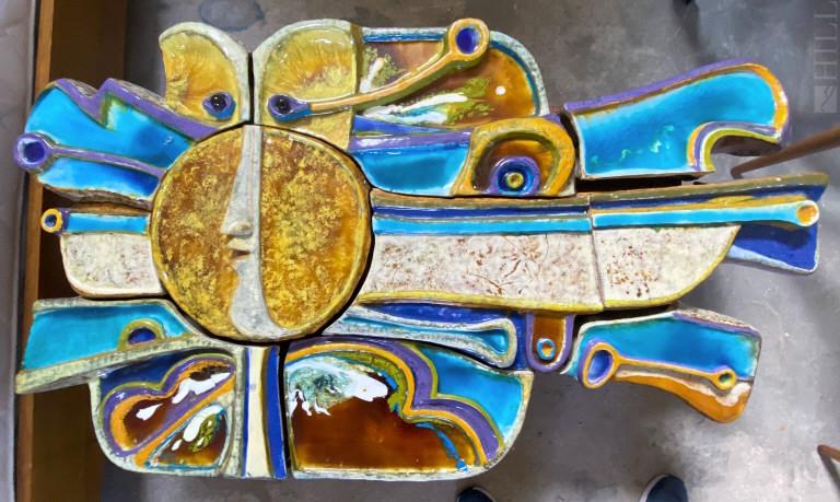 Lapa Querubim Wall Plaque 46" Art Sculpture SIGNED (1 of 5)