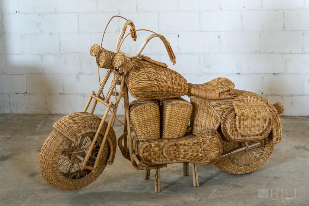 LIFE SIZE Woven Wicker Harley Davidson Motorcycle (1 of 5)
