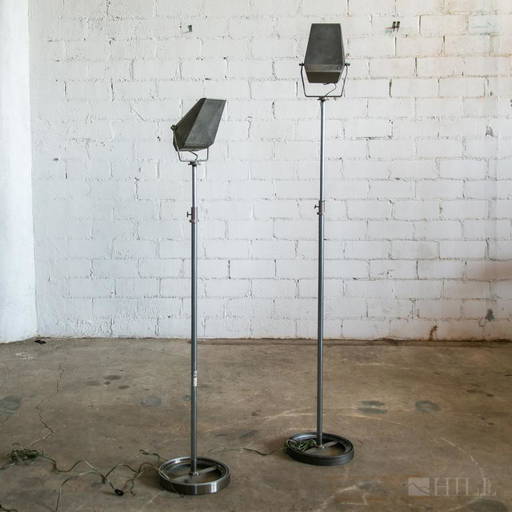 Pair Modern Microphone Studio Artisan Floor Lamps