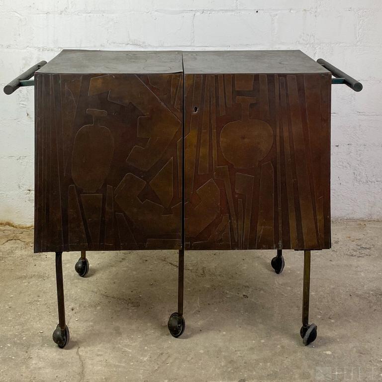Osvaldo Borsani Modern Copper Liquor Bar c.1950's (1 of 6)