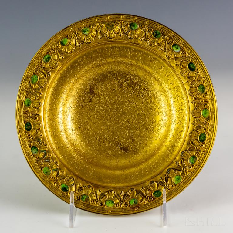 Louis C Tiffany Furnaces Enamel Gilt Bronze Bowl (1 of 5)
