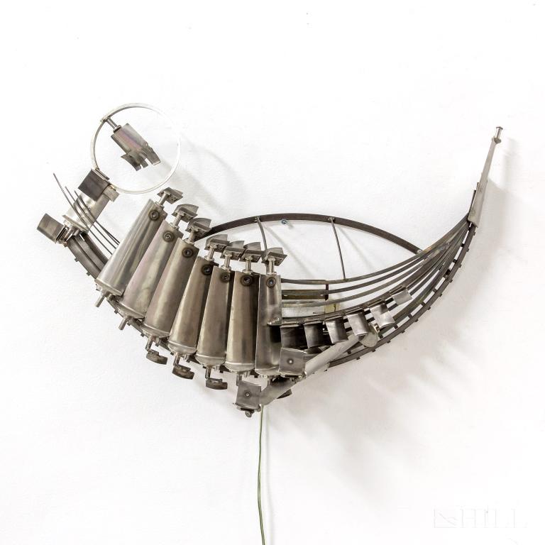Omar Ali b.1955 Metal Sculpture Wall Hanging Light (1 of 7)