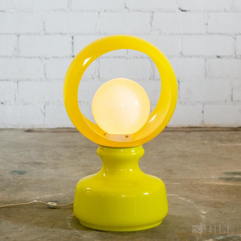Italian Mid Century Modern Yellow Glass Table Lamp (1 of 5)