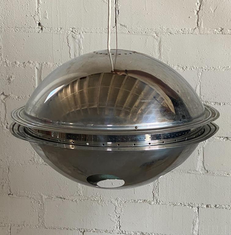 Modern Mid Century Space Age Chrome Ceiling Lamp (1 of 6)
