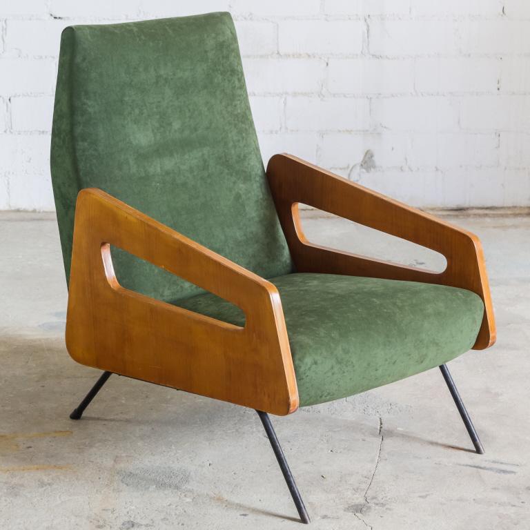 Italian Mid Century Modern Cut Out Side Armchairs (1 of 6)