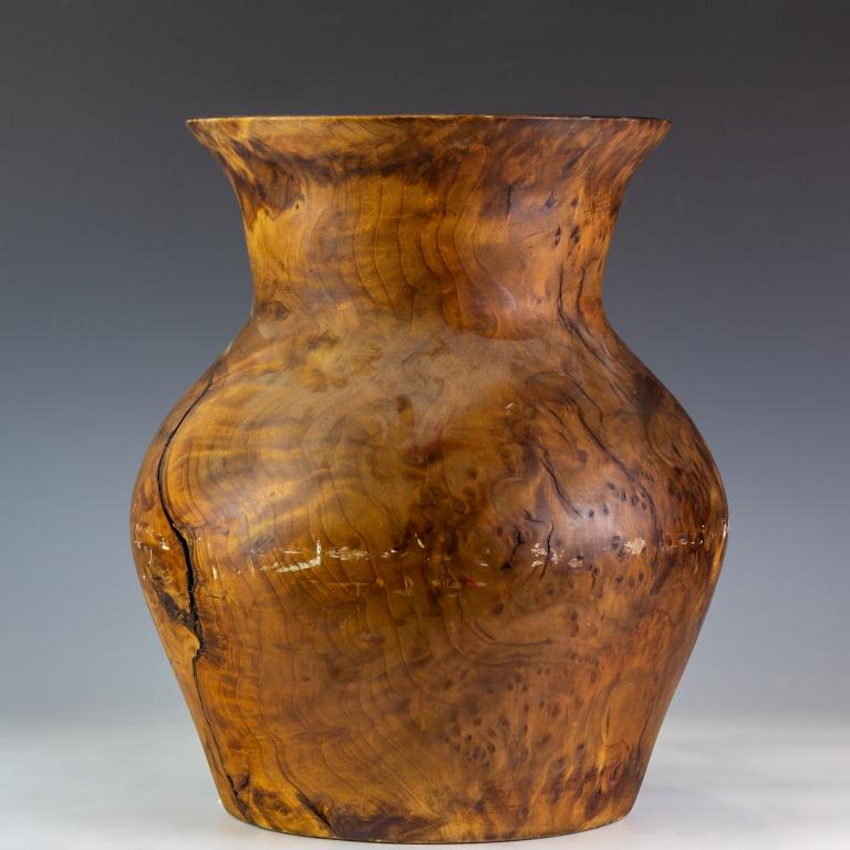 Antique Solid Burl Wood Tree Trunk Stump Vase 15" (1 of 6)