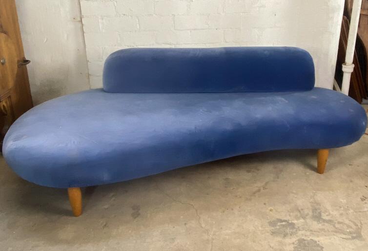 Isamu Noguchi Modernist Blue Sofa Couch circa 1990 (1 of 6)