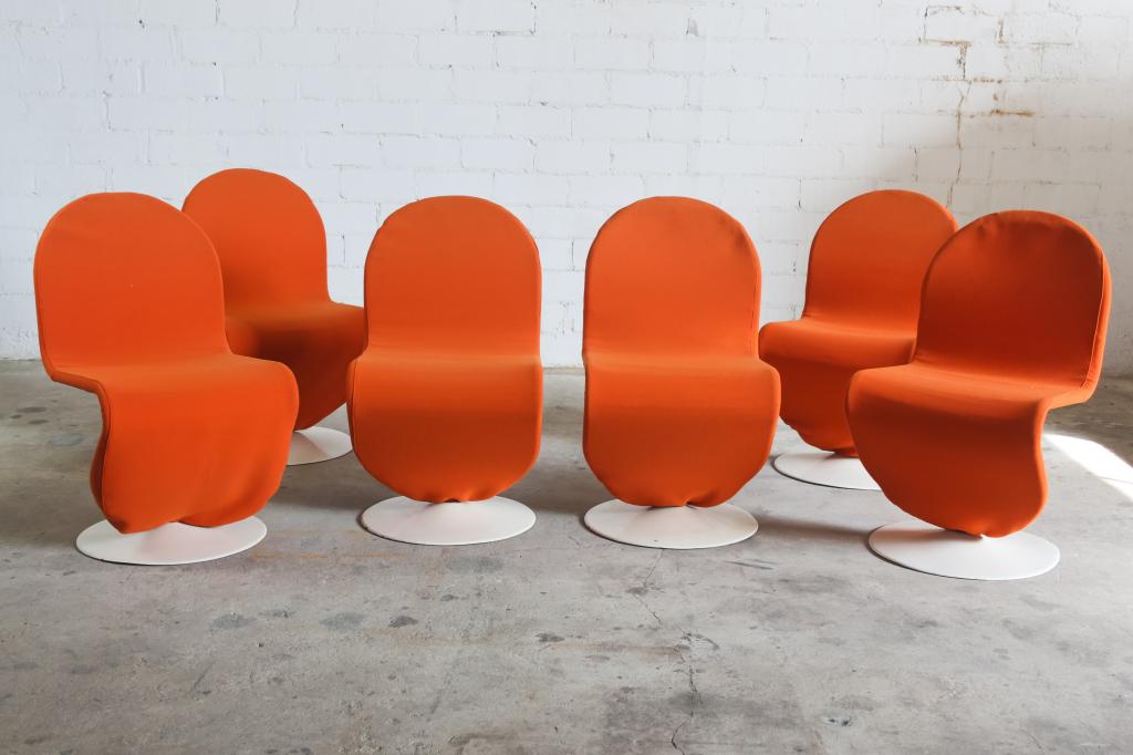Set 8 Verner Panton 1-2-3 System Dining Chairs (1 of 7)