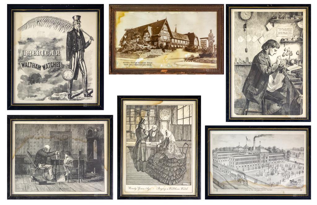 Early Watch Theme Prints Waltham Framed Watch Ads (1 of 9)