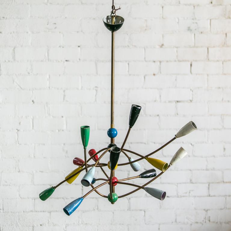Italian Mid Century Modern Chandelier Angelo Lelli (1 of 4)