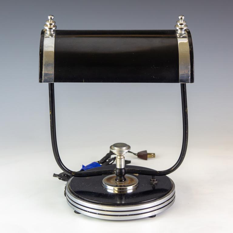 Black Chrome Original Art Deco Vintage Desk Lamp (1 of 5)