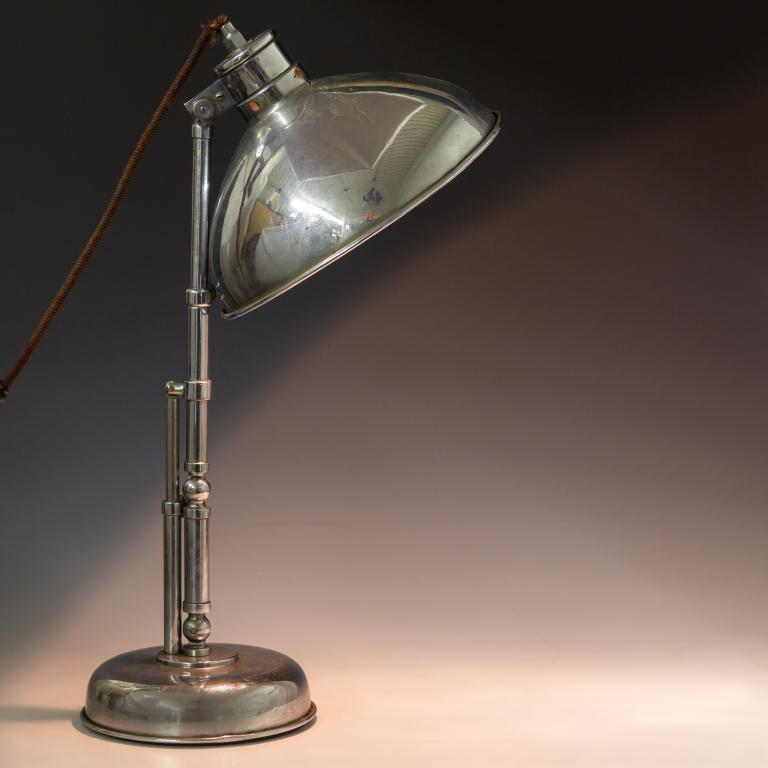 Vintage Chrome Metal Industrial Desk Table Lamp (1 of 6)
