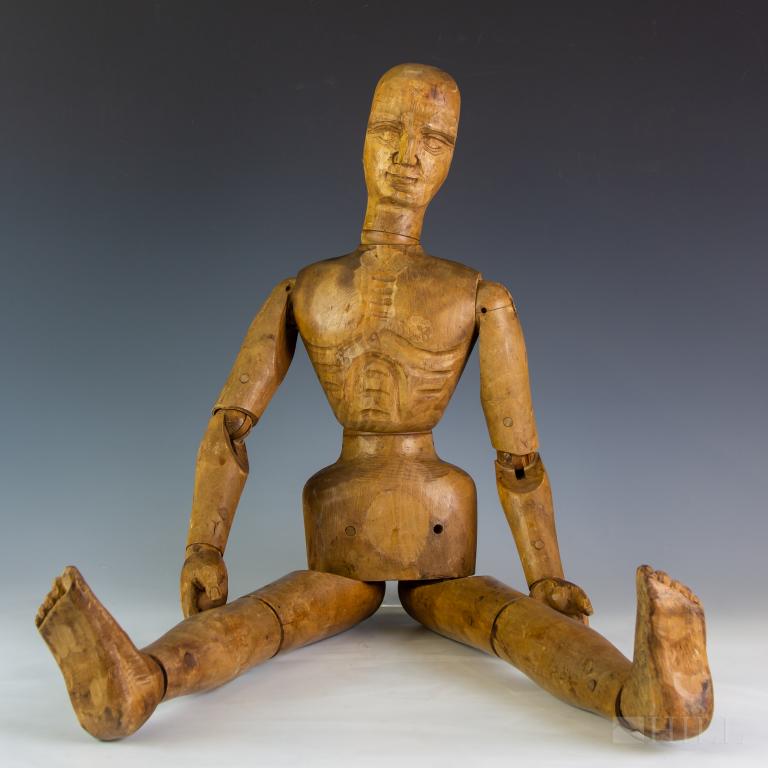 19th Cen Continental Wooden Articulated Artist Lay (1 of 8)