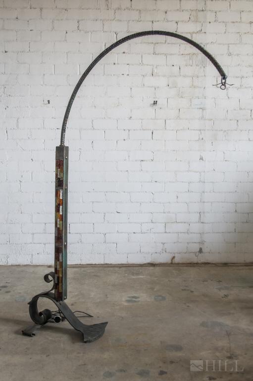 Spanish Colonial Revival Arc Floor Lamp Steel Base (1 of 8)