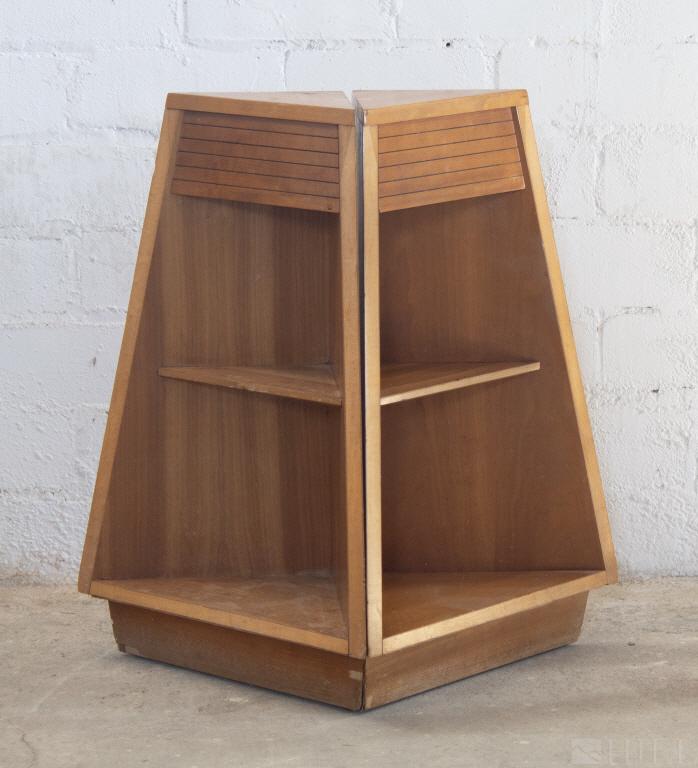 Pair of Mid Century Modern Wood Corner Shelves (1 of 5)