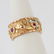 Art Deco 14k White Yellow Rose Gold Ruby Ring Band