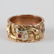 Art Deco 14k White Yellow Rose Gold Ruby Ring Band - 3