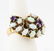 Designer Signed 14k Gold Opal & Amethyst Ring Sz 7 - 4
