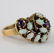 Designer Signed 14k Gold Opal & Amethyst Ring Sz 7 - 6