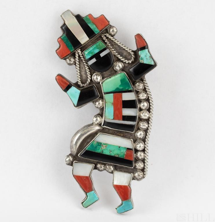 Native American Zuni Inlay Kachina Silver Bolo (1 of 3)