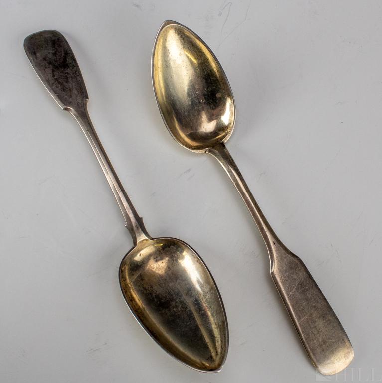 2 Antique Russian 84 Sterling Silver Place Spoons (1 of 4)