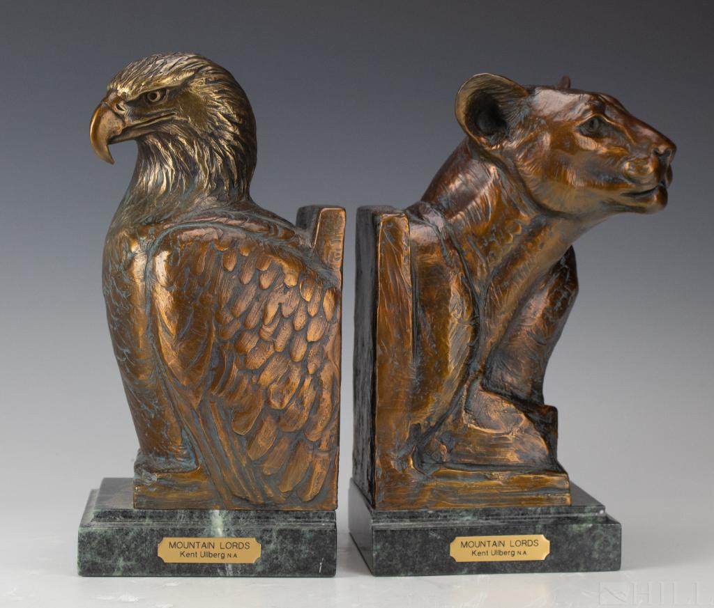 Kent Ullberg b1945 American Mountain Lord Bookends (1 of 4)
