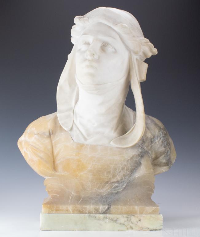 Giuseppe Bessi Italian Alabaster Bust Sculpture (1 of 4)