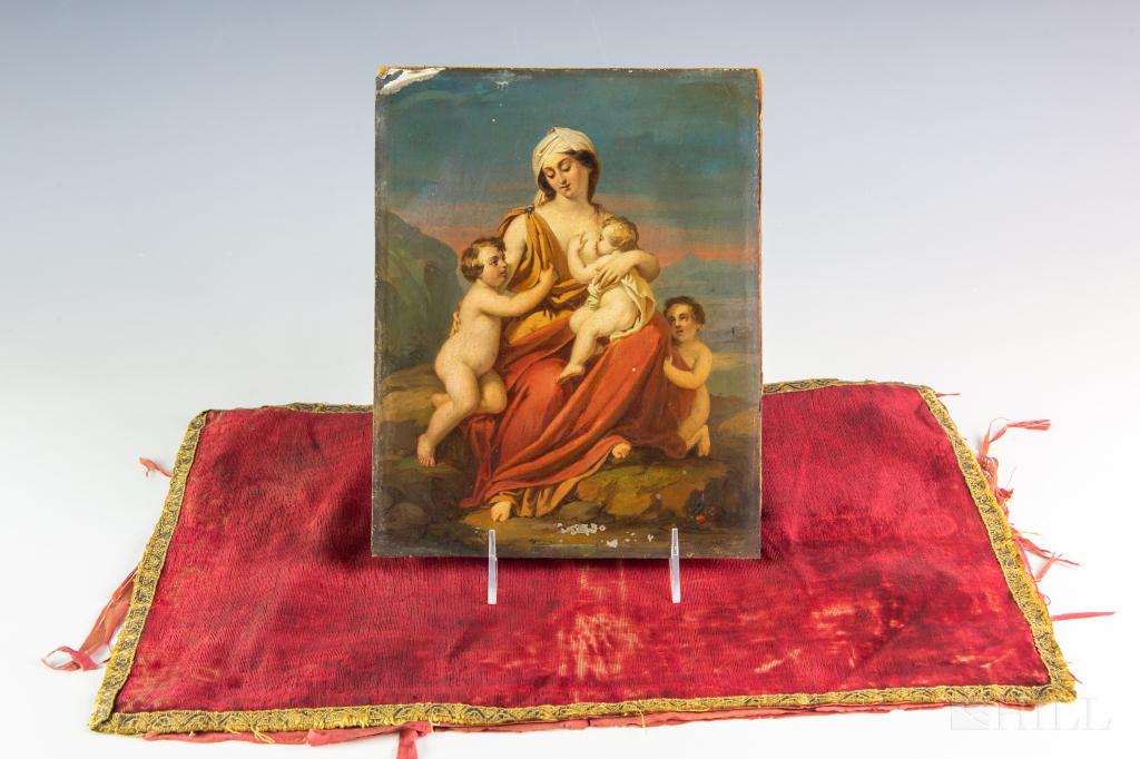 Paolo Bozzini (1815-1892) Figural Oil Painting (1 of 5)