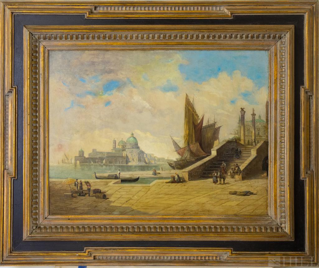 Karl Heiner Landscape View of Venice Oil Painting (1 of 4)
