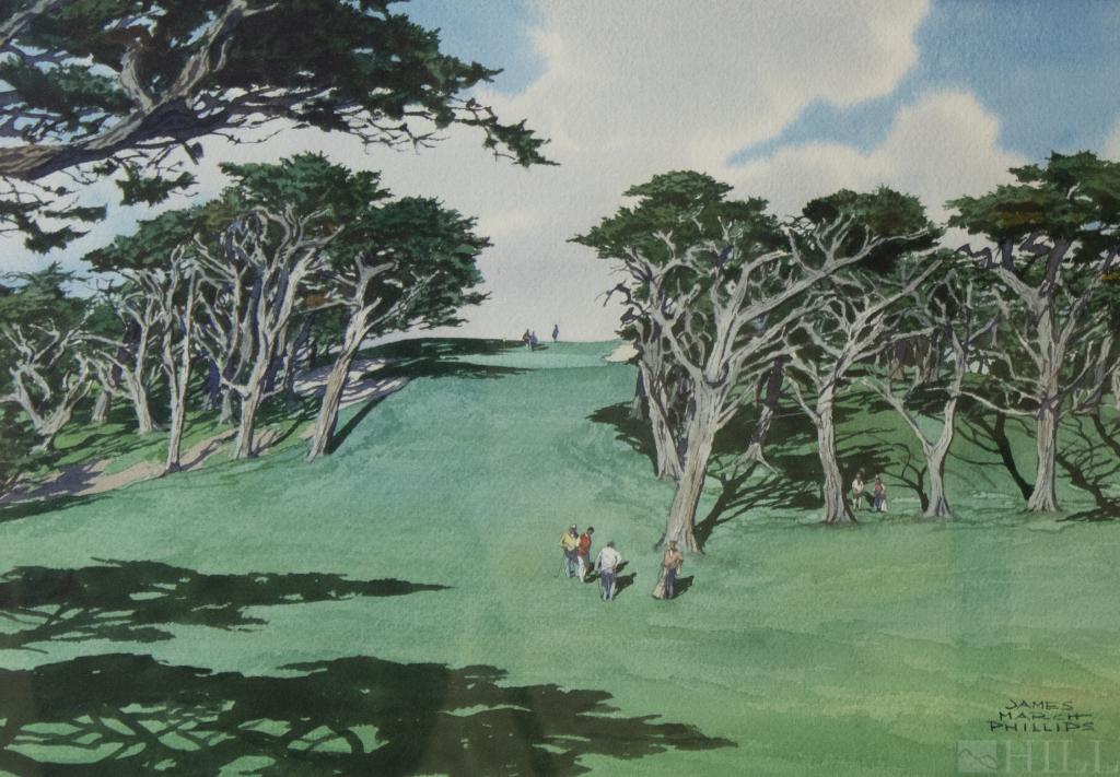 James Phillips 1913-1981 Golf Watercolor Painting (1 of 6)
