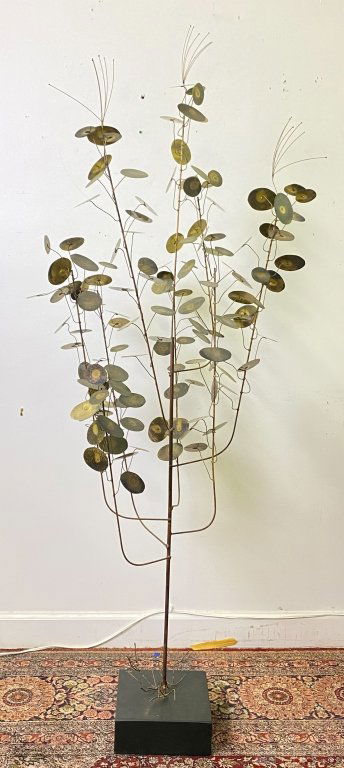 Large Curtis Jere Raindrops Tree Brass Sculpture (1 of 5)