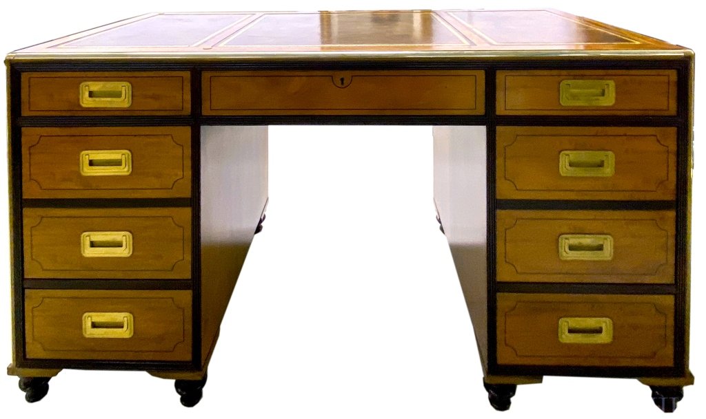 BAKER Collector's Edition Wood Brass Office Desk (1 of 6)