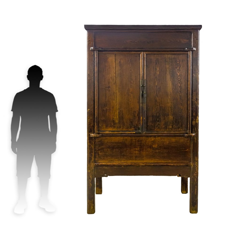 Tall Chinese Red Lacquer Wood Cabinet (1 of 7)