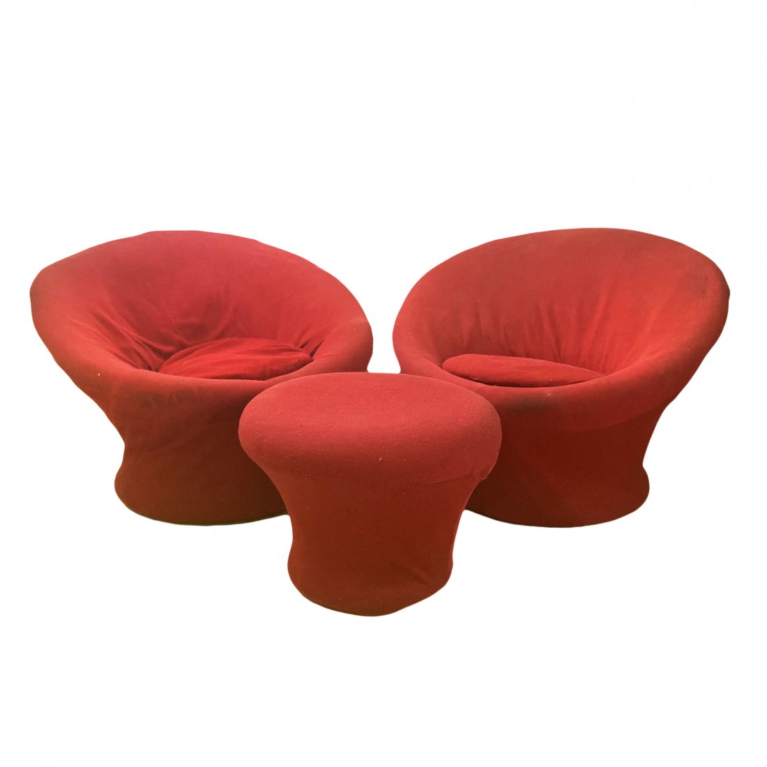 Pair of Pierre Paulin Mushroom Lounge Chairs w Stool (1 of 5)