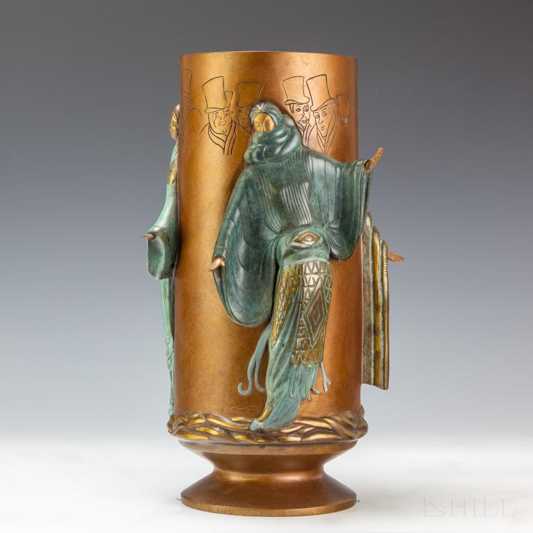 ERTE Romain De Tirtoff Fantacy Figural Bronze Vase (1 of 7)