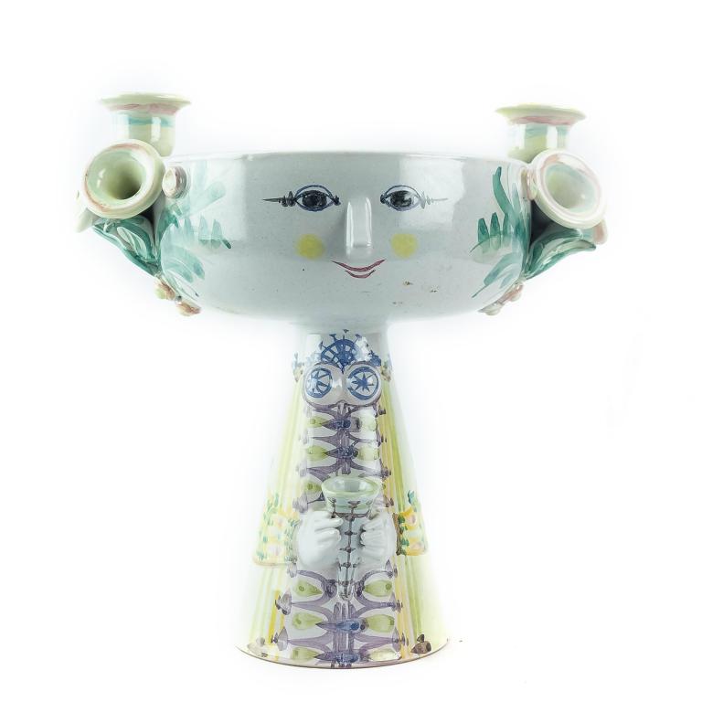 Bjorn Wiinblad Studio Art Pottery Vase 12" Compote (1 of 5)